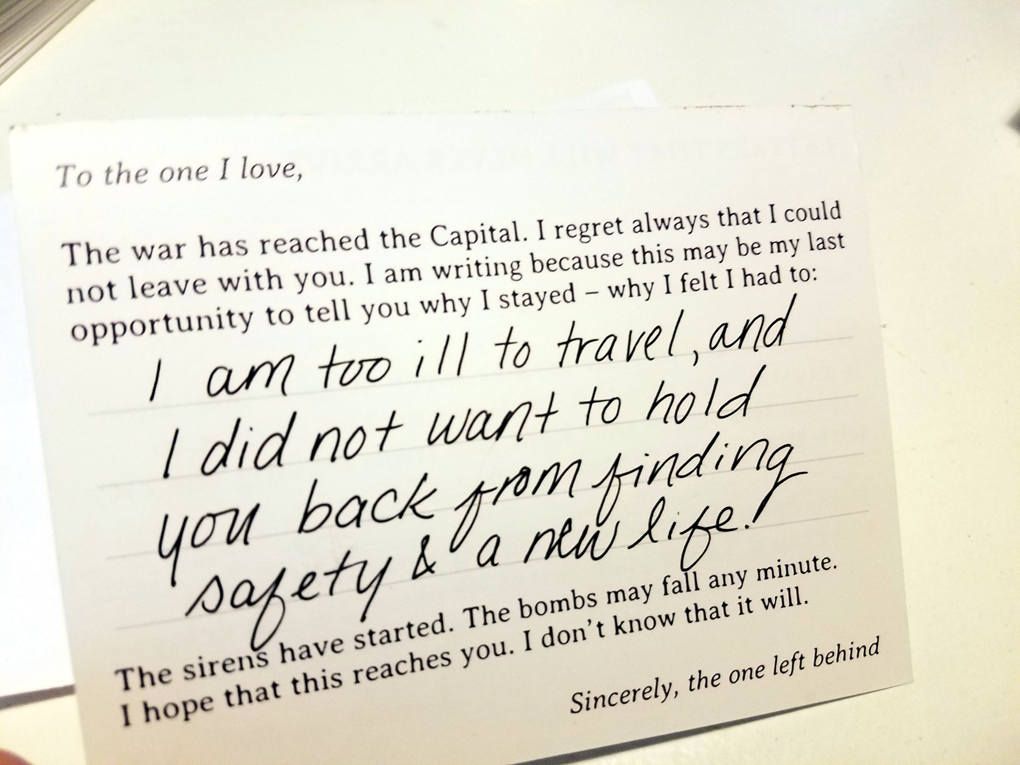 Letters that Will Never Arrive